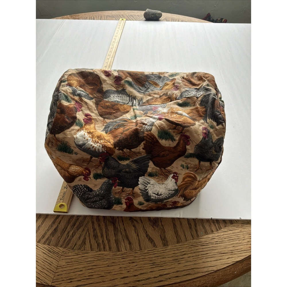 Vintage Handmade Chicken‎ Basket / Toaster Cover Bun Cozy Egg CottageCore yellow